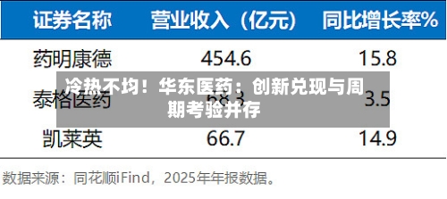 冷热不均！华东医药：创新兑现与周期考验并存-第3张图片