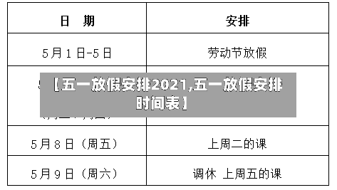 【五一放假安排2021,五一放假安排时间表】