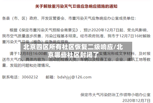北京四区所有社区恢复二级响应/北京哪些社区封闭了-第2张图片