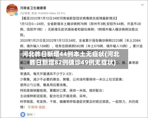 河北昨日新增44例本土无症状(河北昨日新增82例确诊49例无症状)-第2张图片
