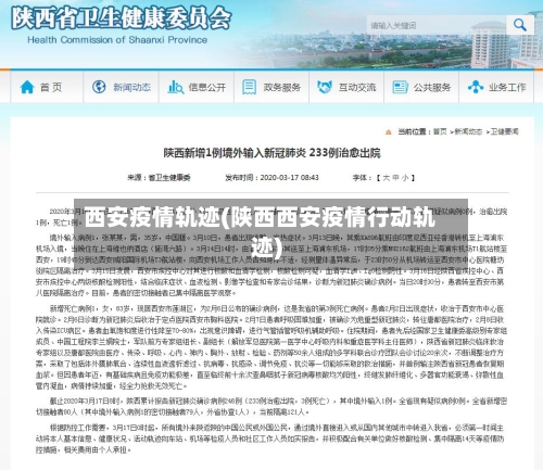 西安疫情轨迹(陕西西安疫情行动轨迹)